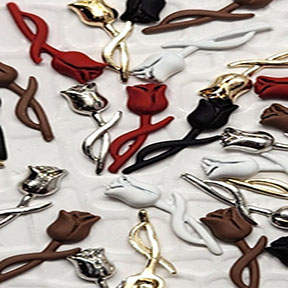 3D Nail Charms - Black Roses